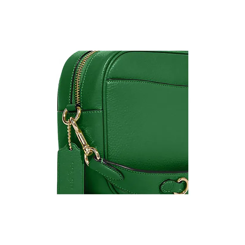 COACH Jamie Refined Pebble Leather Camera Bag, Shoulder Bag, Crossbody Bag Medium Size Women's Green-3