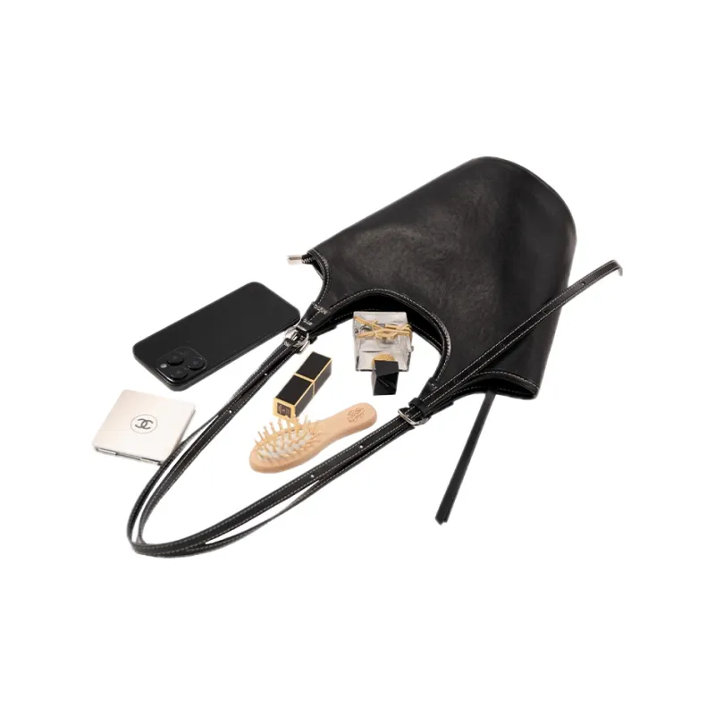 ANDFEEL Top Grain Vegetable Tanned Cow Leather Shoulder Bag, Crossbody Bag Women's Black-3