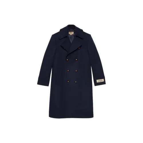 GUCCI Logo Patch Double Breasted Coat