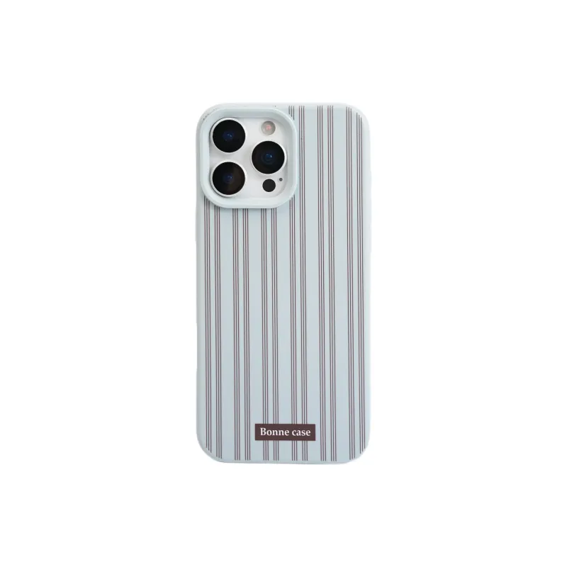 Wei Xin Silicone Material Blue Brown Stripes Stand Phone Cases Compatible With IPhone 16/15 Pro Max/Apple 13/14 Pro/Max-4