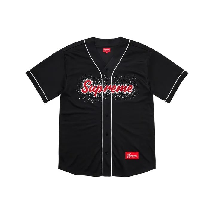 Supreme Rhinestone Baseball Jersey-0