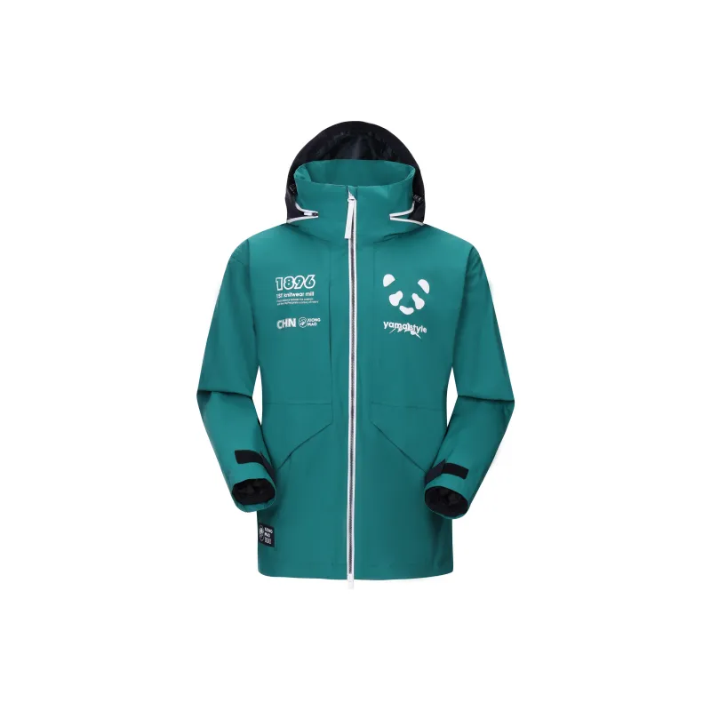 Panda Water Resistant Rainproof Windproof Windbreaker Jacket Unisex-16