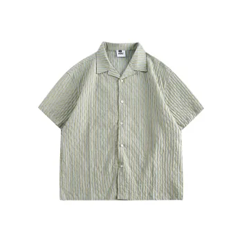 【dme】 Shirt Unisex White Green Stripes