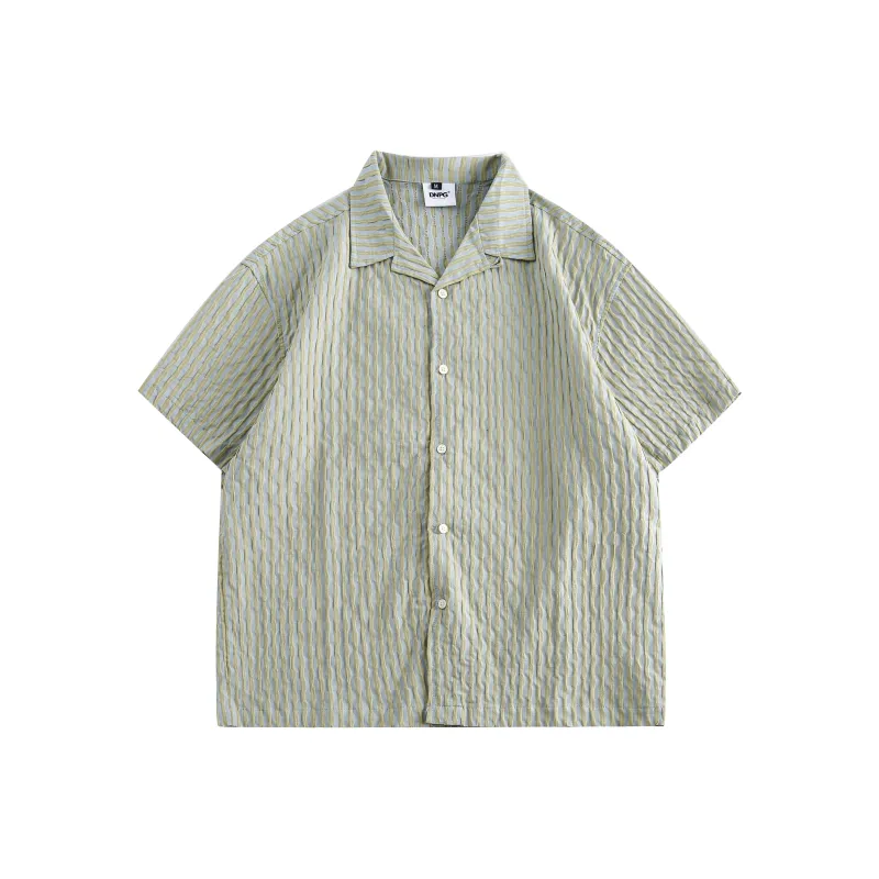 【dme】 Shirt Unisex White Green Stripes-0