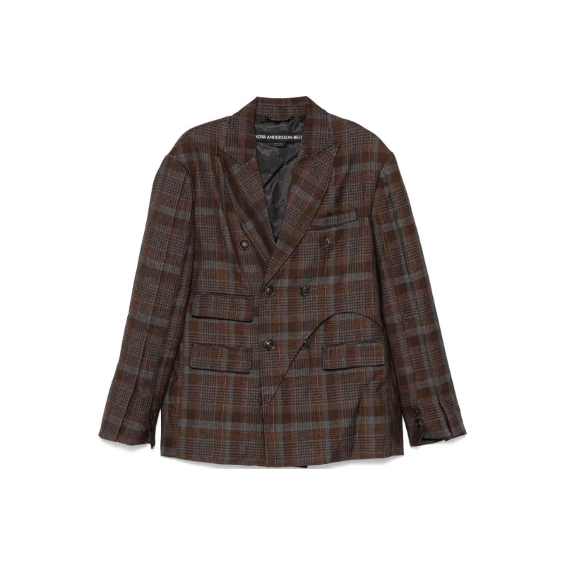 ANDERSSON BELL Soe check Double breasted Blazer-0