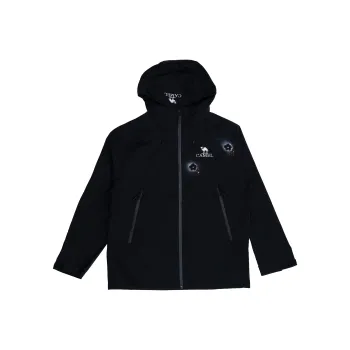 CAMEL All-weather Waterproof Breathable Wear-Resistant Lightweight Windbreaker Jacket Unisex Phantom Black