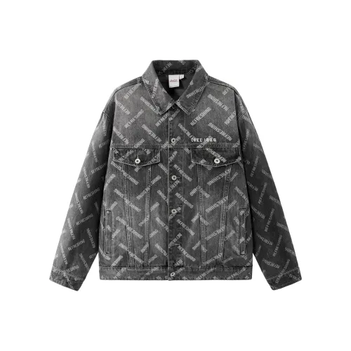 Coke Denim Jackets Unisex Gray