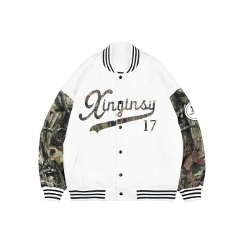 XINYINSU Baseball Jacket Unisex White