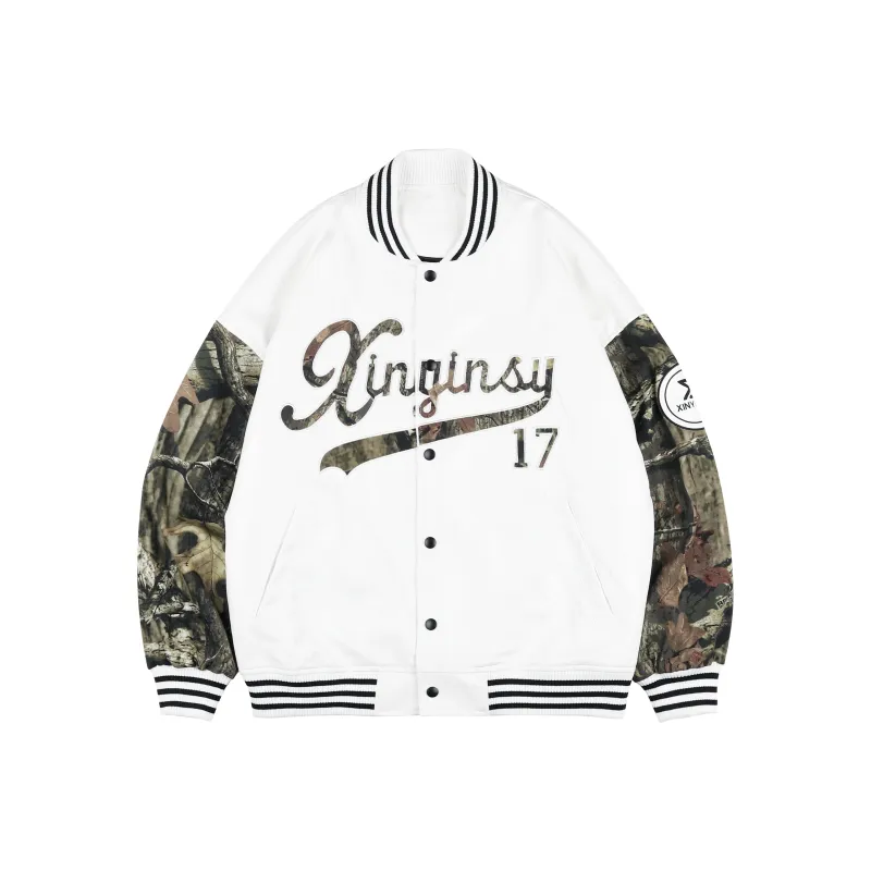 XINYINSU Baseball Jacket Unisex White-0