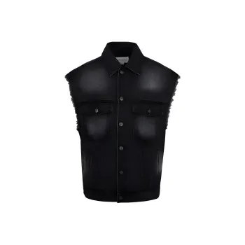 URBAN REVIVO Denim Jackets Men Jet Black