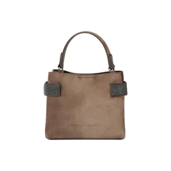 Brunello Cucinelli Suede Handbag Trumpets Women's Brown