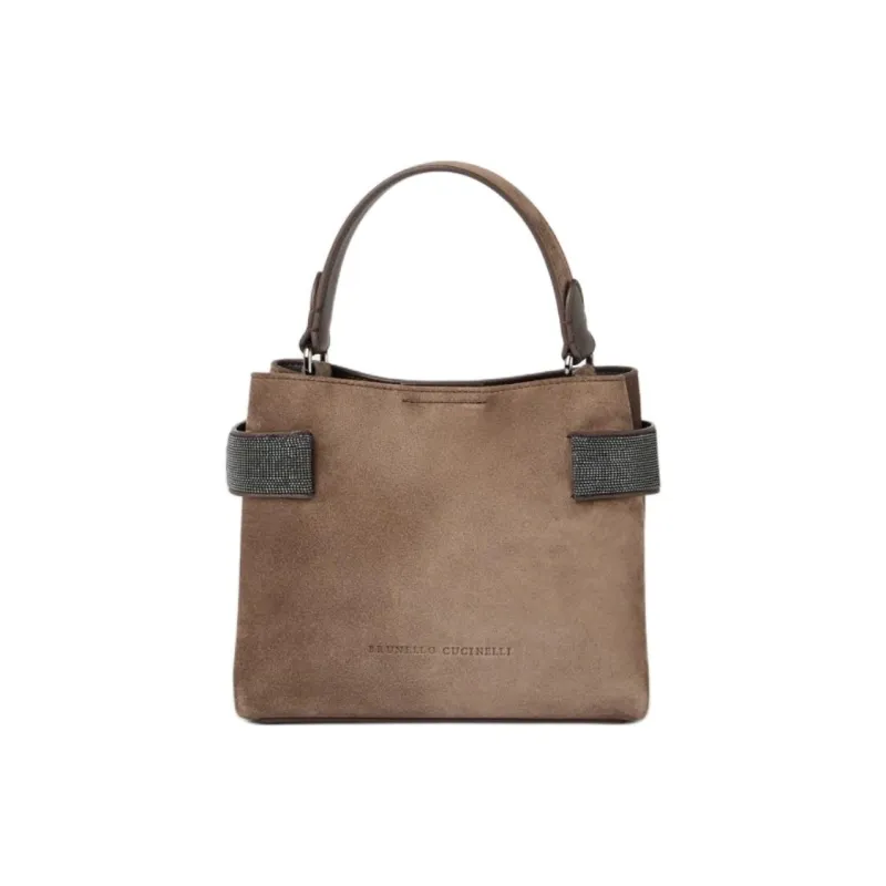 Brunello Cucinelli Suede Handbag Trumpets Women's Brown-0