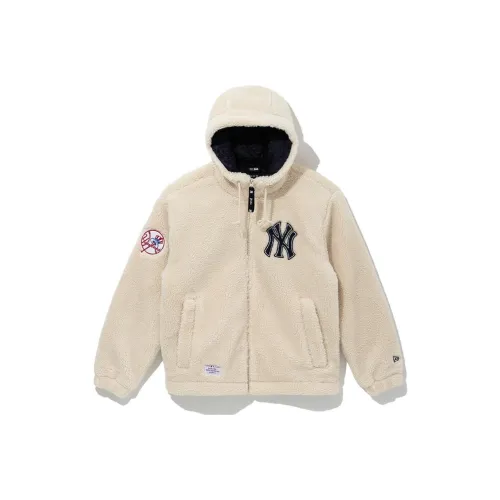 New Era Velvet Jackets Unisex Ivory White