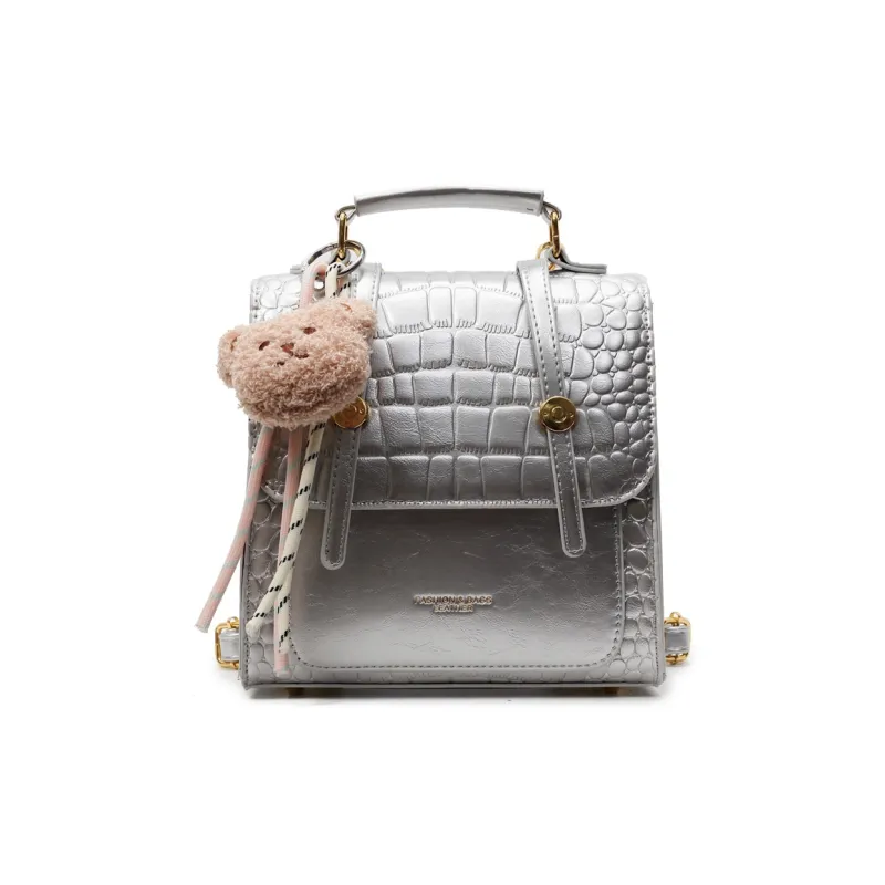 Yalu PU Backpack Women's Black/Ecru/Brown/Silver/Burgundy-22