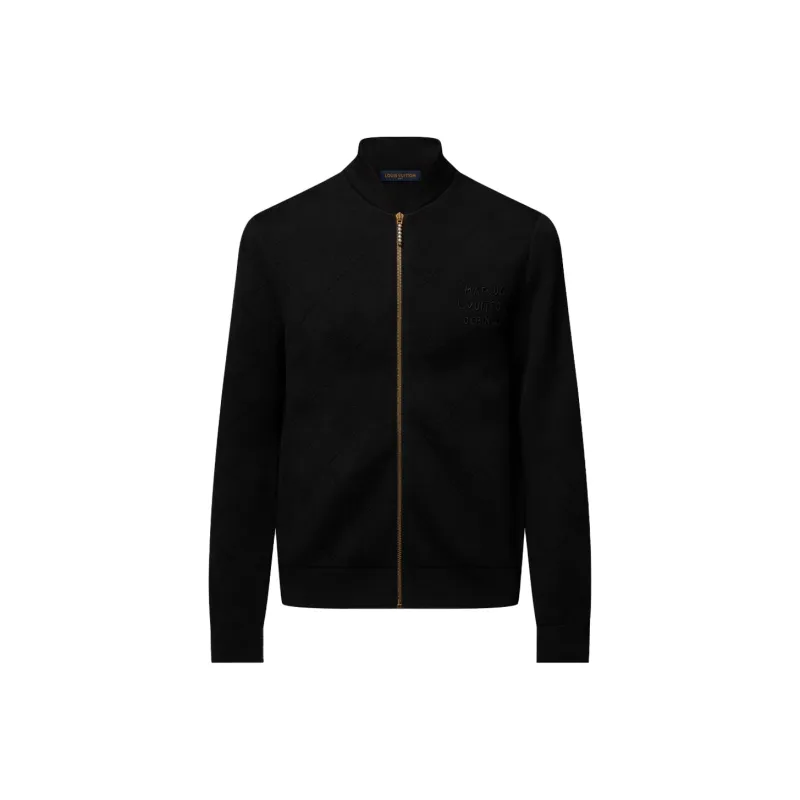 LOUIS VUITTON Textured Knit Wool Blend Blouson-0
