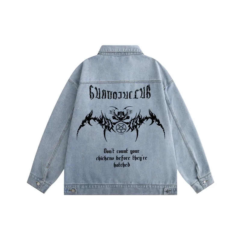 HUANQIU Denim Jackets Unisex-6
