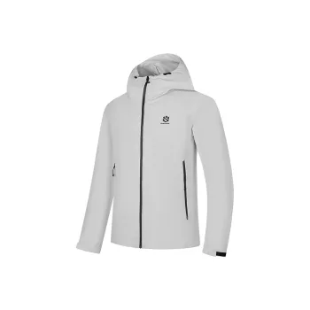 QIAODAN Mountain God Series Windbreaker Jackets Men Light Moss Gray