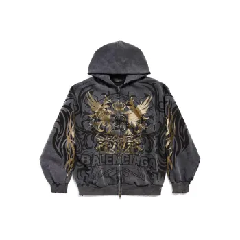 Balenciaga Logo Detailed Zip Up Jacket