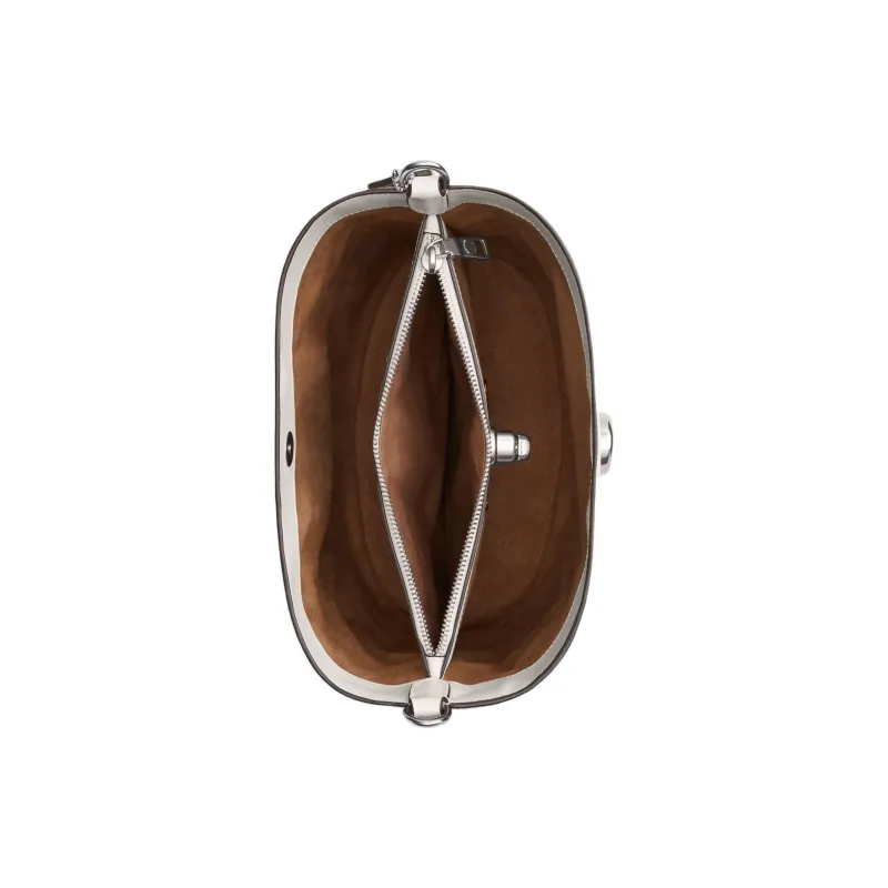 COACH Willow Coated Canvas Bucket Bag, Shoulder Bag, Crossbody Bag, Handbag Tubas Women's Chalk White-3