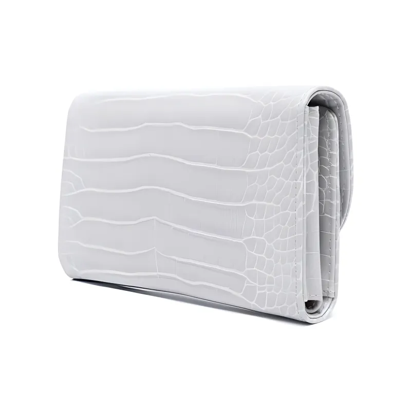 CHIARA FERRAGNI Polyurethane Resin Clutches Crossbody Bag Shoulder Bag Women's Light Gray-1