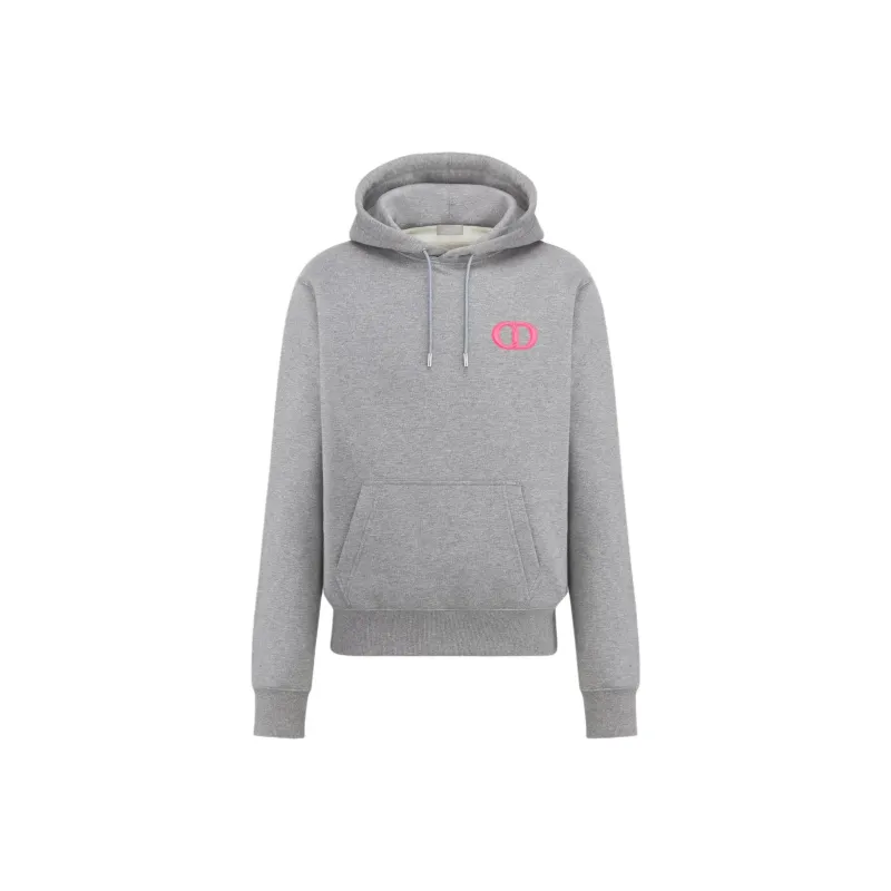 DIOR Logo Embroidered Drawstring Hoodie-0
