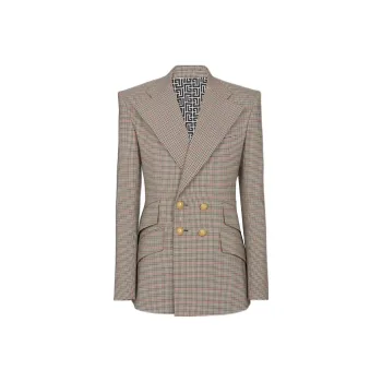 BALMAIN Prince Of Wales Double-breasted Blazer