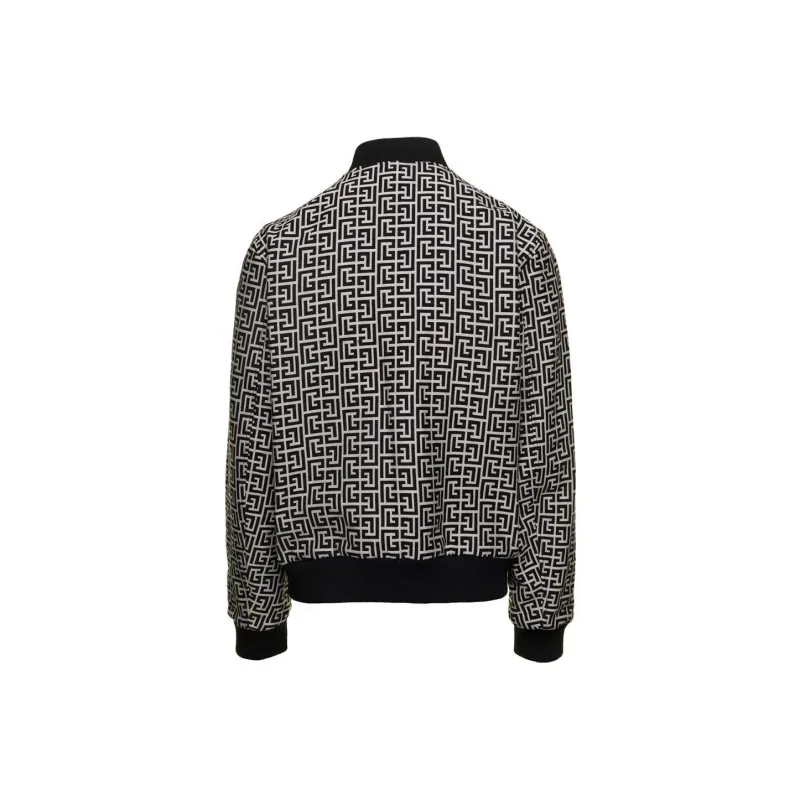 BALMAIN Monogram Print Reversible Bomber Jacket-2