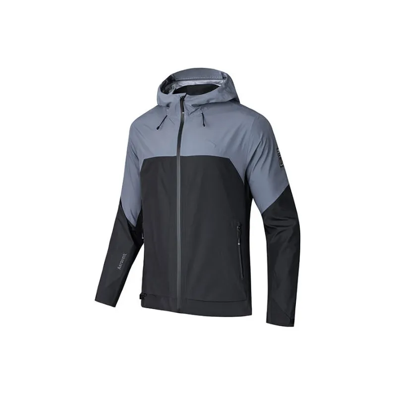 Anta Outdoor Collection Breathable Windbreaker Jacket Men's Basic Black/Ash Gray-0