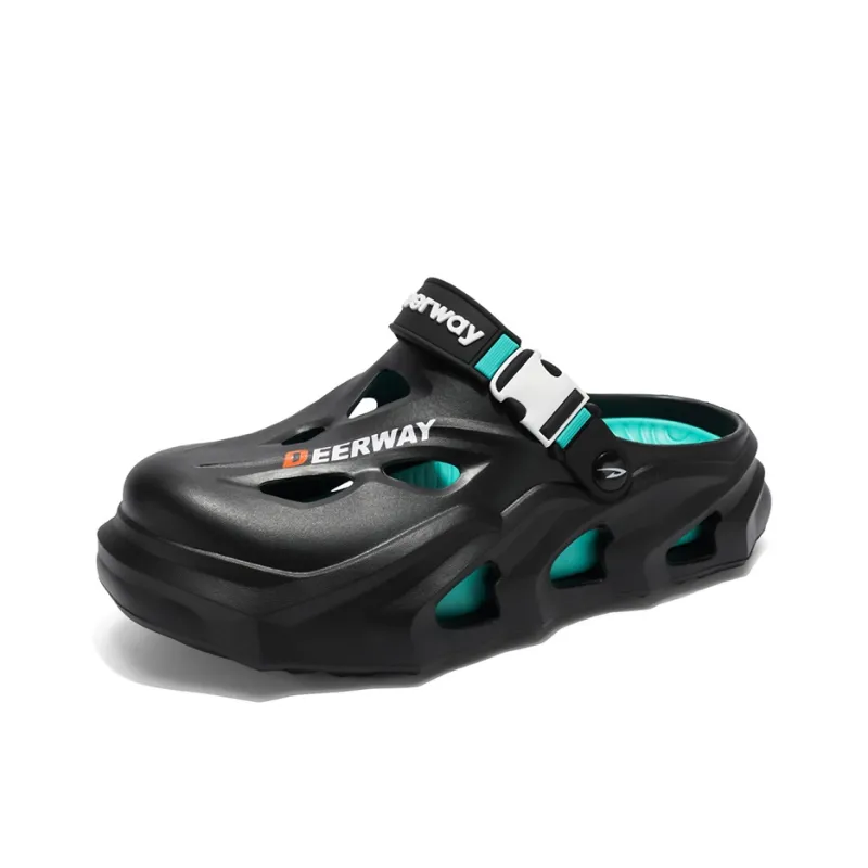 DEERWAY Clogs Men's Black Emerald Green-2