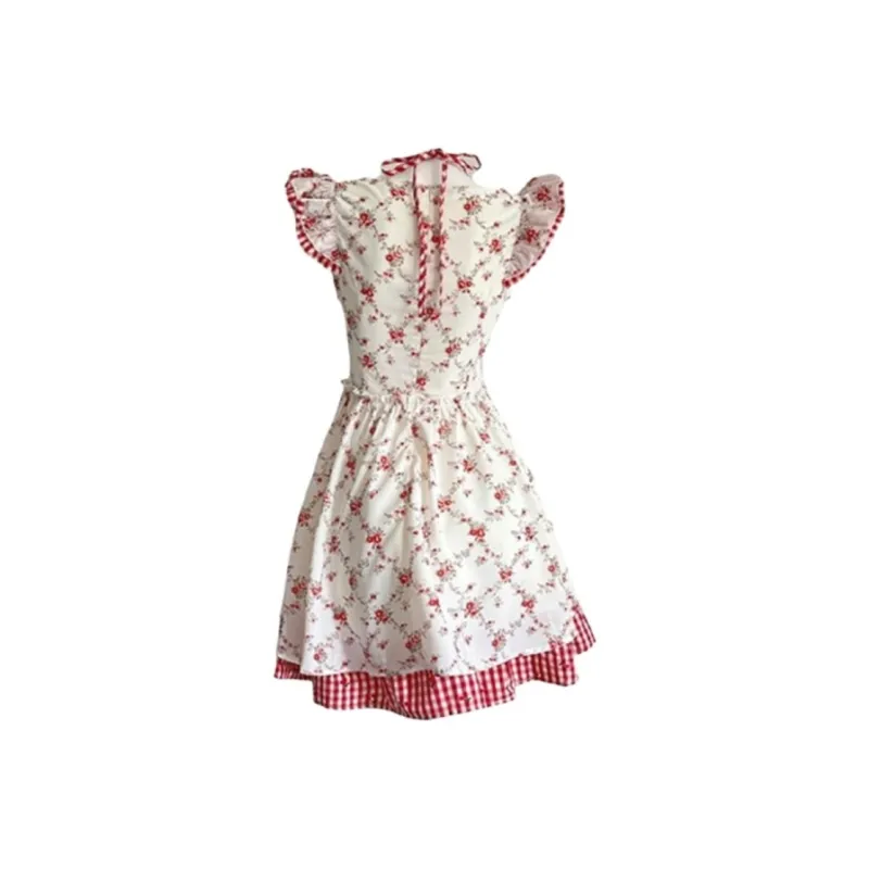AFGGD Short Sleeved Dress Women's Red-1