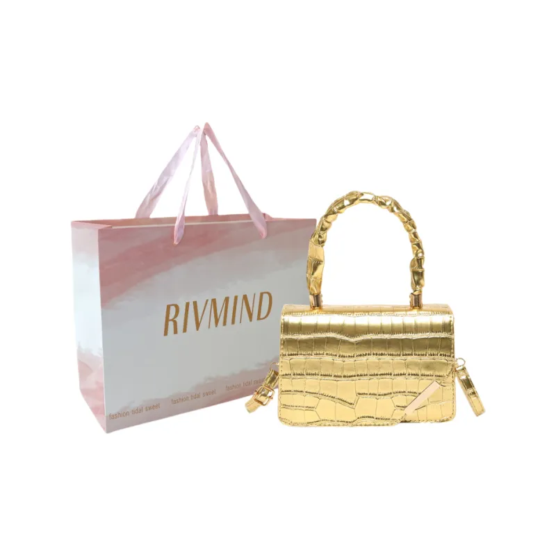 RIVMIND PU One Shoulder Handbag Women's Black/Red/Gold/Green/Brown-3