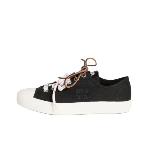 MIU MIU Low Top Canvas Shoes Women's Black