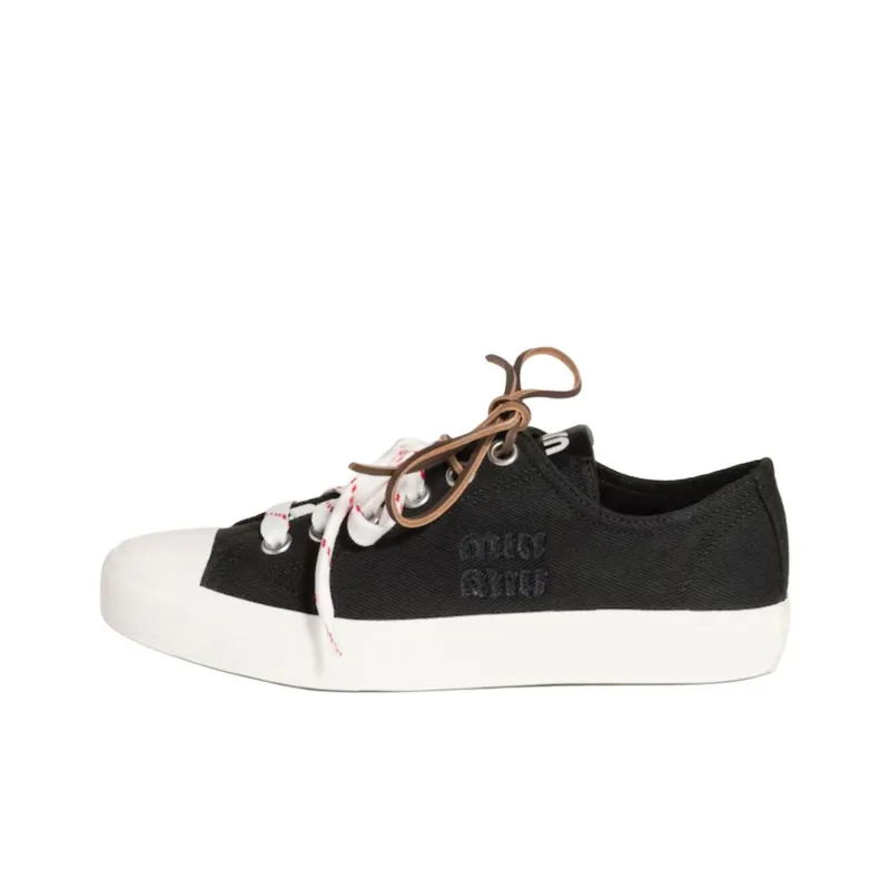 MIU MIU Low Top Canvas Shoes Women's Black-0