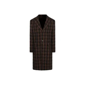 VERSACE Single Breasted Checked Coat