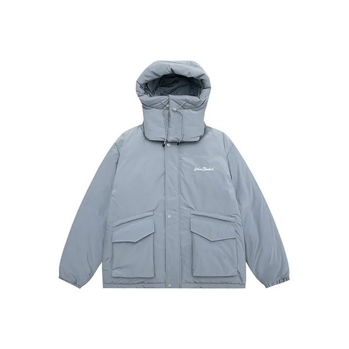 URBAN STANDARD Solid Color Hooded Loose Fit Thickened Down Jacket Unisex-14