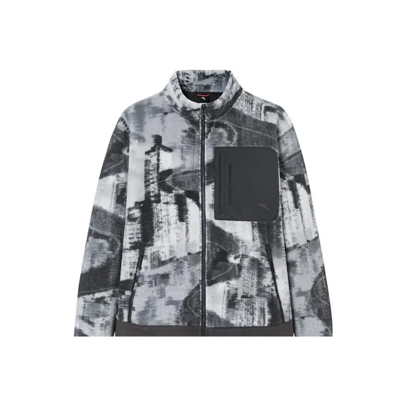 Anta Outdoor Collection Jacket Men's Dark Plum Gray/All-over Print-0