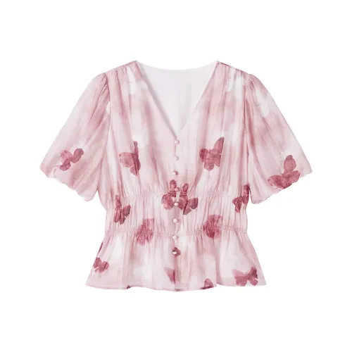 XIANGYING Chiffon shirt Thirlwall Women's Pink
