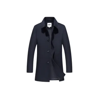 H YXIANG Coats Men Navy Blue