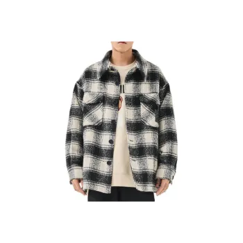 TSMLXLT Jackets & Coats Unisex Black White Plaid