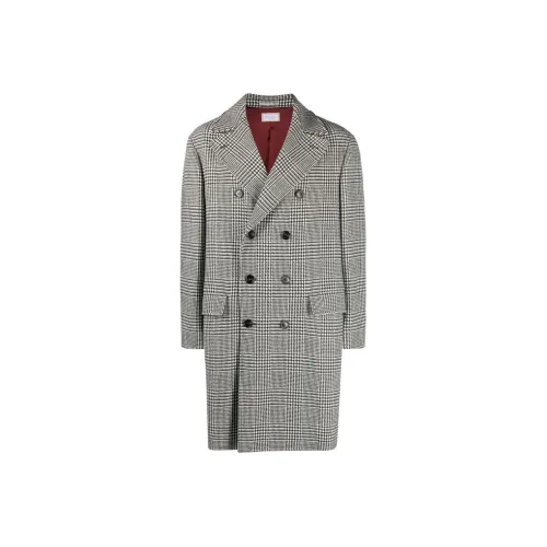 Brunello Cucinelli Long Sleeved Double Breasted Checked Coat