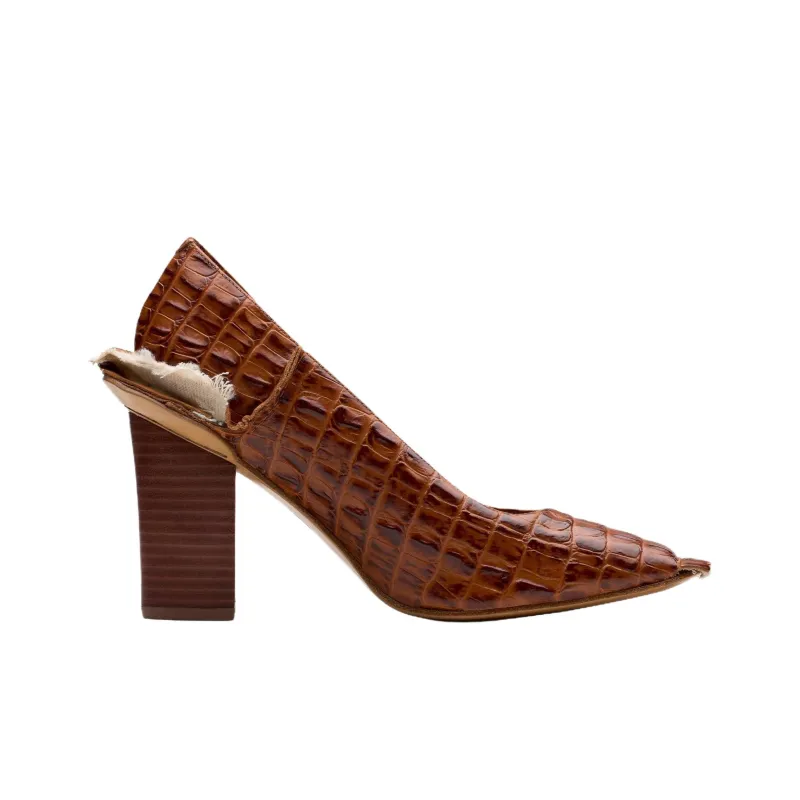 Clarks Martine Rose Block Heel High Heels 8.5cm Women's Tan-1