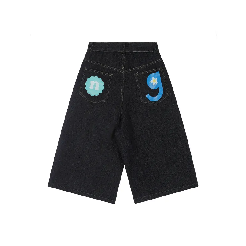 BONAS Denim Shorts Unisex Black-1