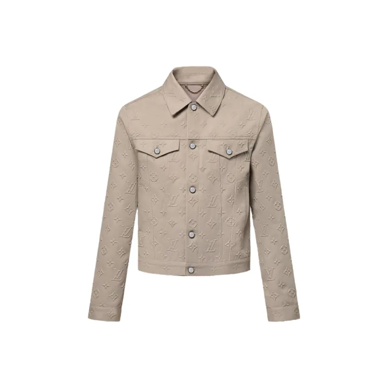 LOUIS VUITTON Monogram Embossed Denim Jacket-0
