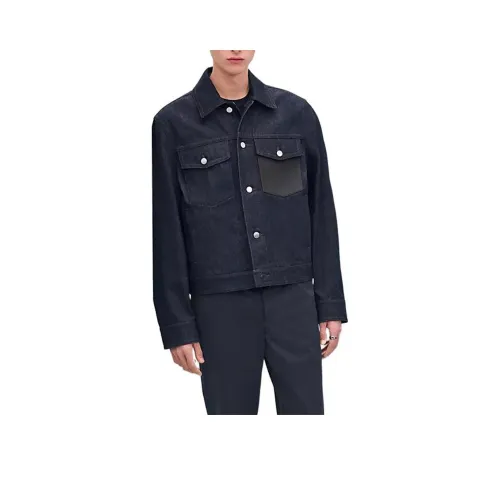 HERMES SS25 Denim Jacket Men's Marine Blue