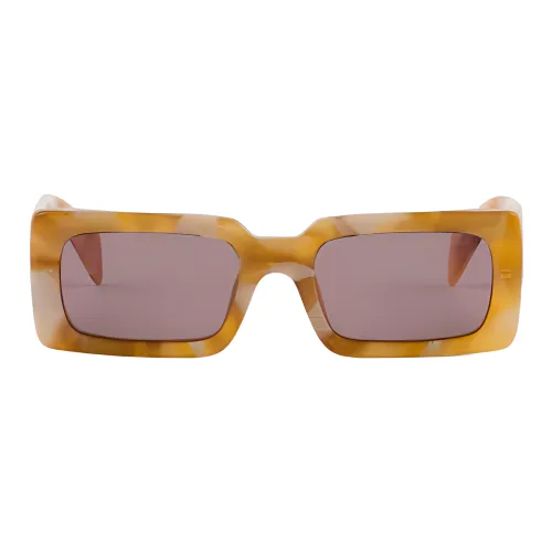 PRADA Acetate Rectangular Sunglasses Women's Yellow