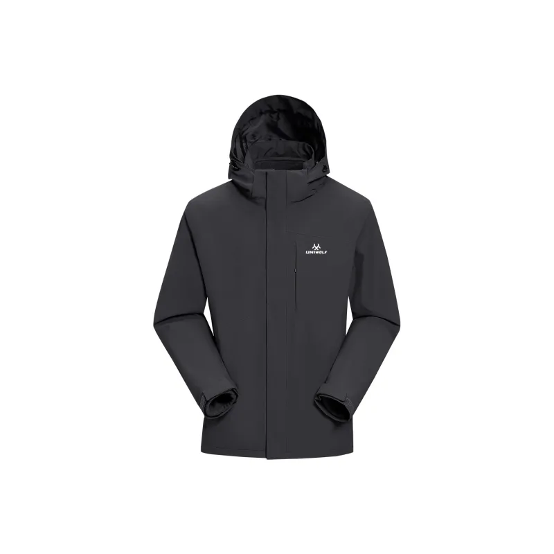 UNIWOLF Water Resistant Windproof Breathable Wear Resistant Warm Cold Resistant Rainproof Windbreaker Jacket Unisex-3