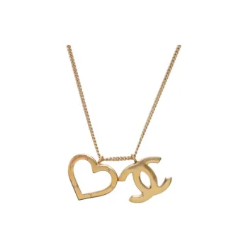 CHANEL 2004 Interlocking Cc And Heart pendant Necklace