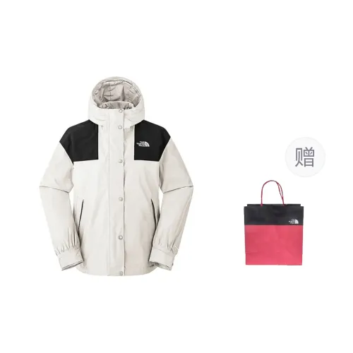 THE NORTH FACE City Outdoor Collection Waterproof And Windproof Windbreaker Hoodies jacket Women's Dune White