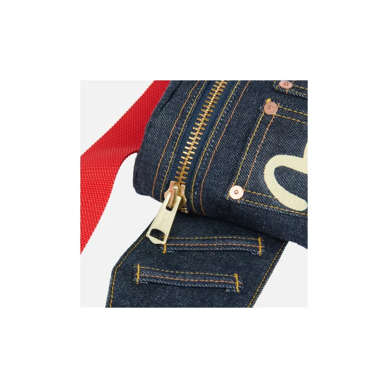EVISU Denim Shoulder Bag, Crossbody Bag Unisex Indigo-2