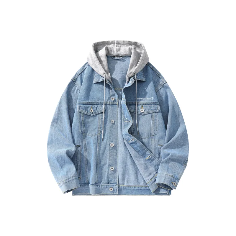 SESAME STREET Denim Jacket Unisex Vintage Blue-5